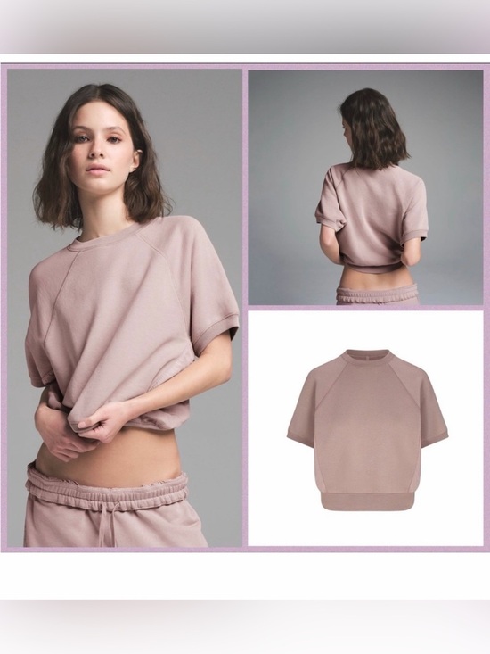 SKIMS Tops - SKIMS FRENCH TERRY DECONSTRUCTED RAGLAN SWEATSHIRT SS-STT-7770W FAWN SIZE: L
